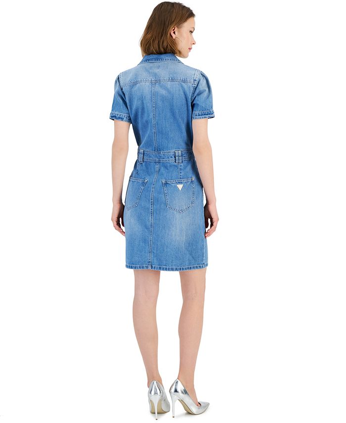 GUESS Women's Lylian ButtonFront Denim Dress Macy's