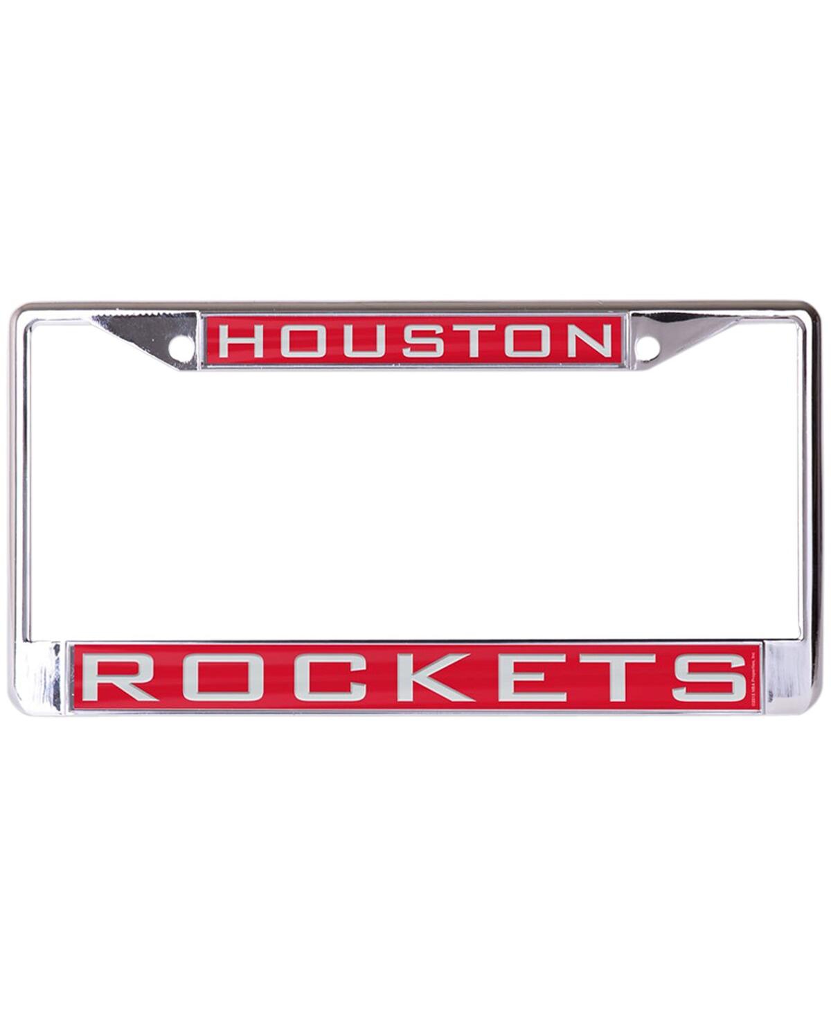 Wincraft Houston Rockets Laser Inlaid Metal License Plate Frame In Silver,red