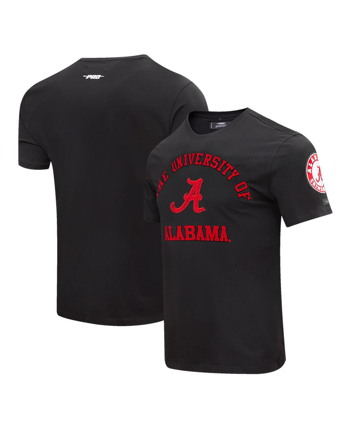 Shop Pro Standard Men's  Black Alabama Crimson Tide Classic Stacked Logo T-shirt
