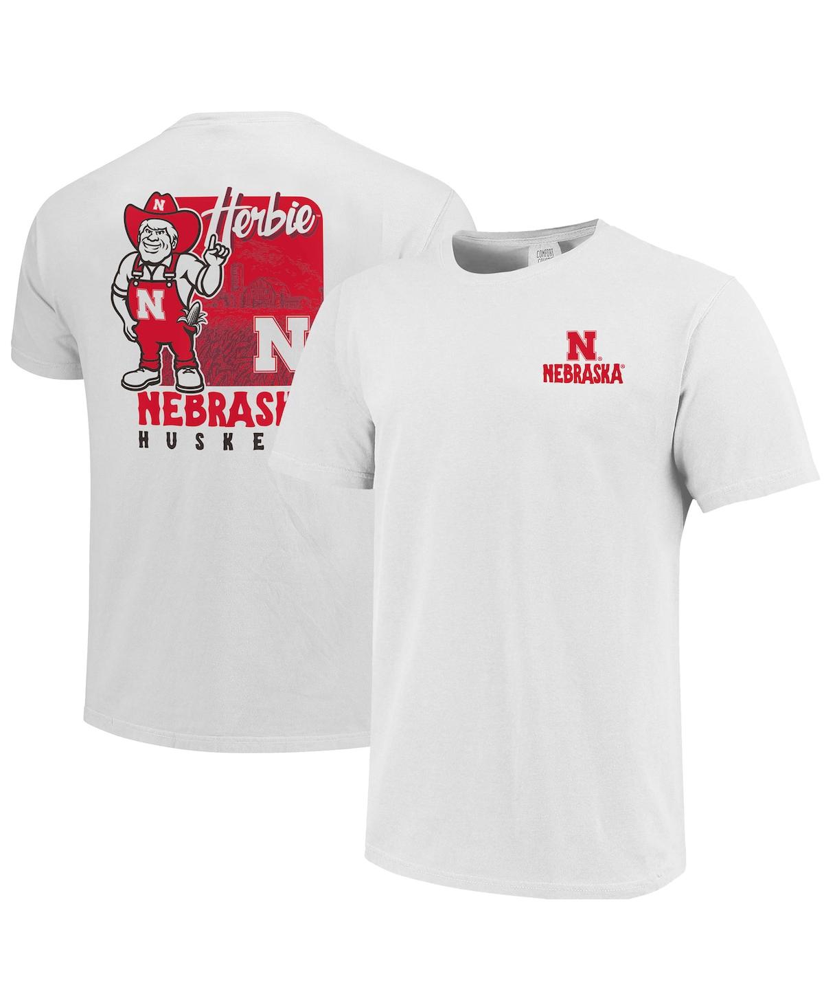 Men's White Nebraska Huskers Herbie Mascot T-shirt - White
