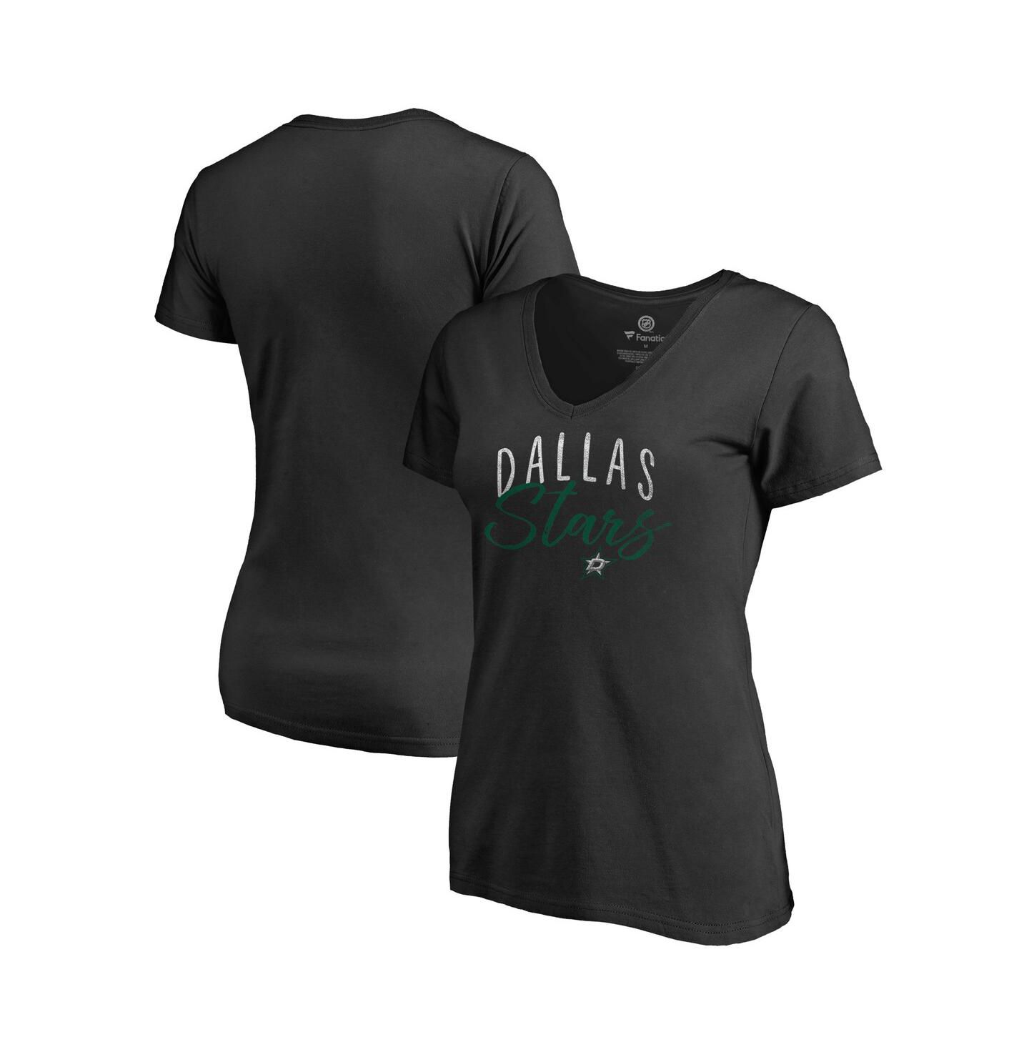 Женская футболка Fanatics Black Dallas Stars Graceful V-Neck — фото 2