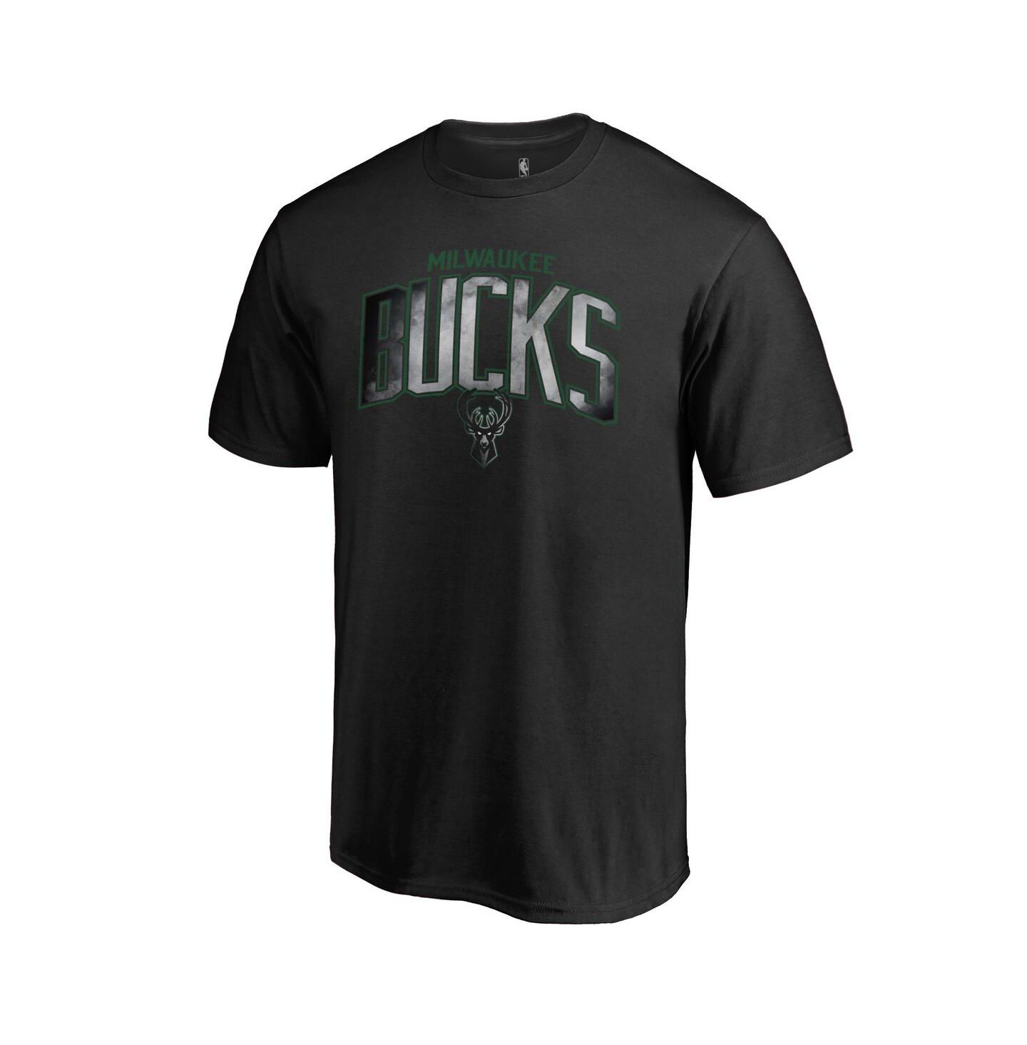Мужская футболка Fanatics Black Milwaukee Bucks Arch Smoke — фото 3