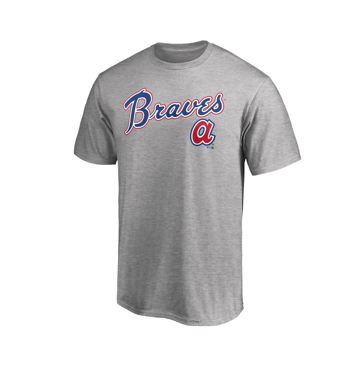 Мужская футболка Fanatics Heathered Gray Atlanta Braves Cooperstown Wahconah — фото 3