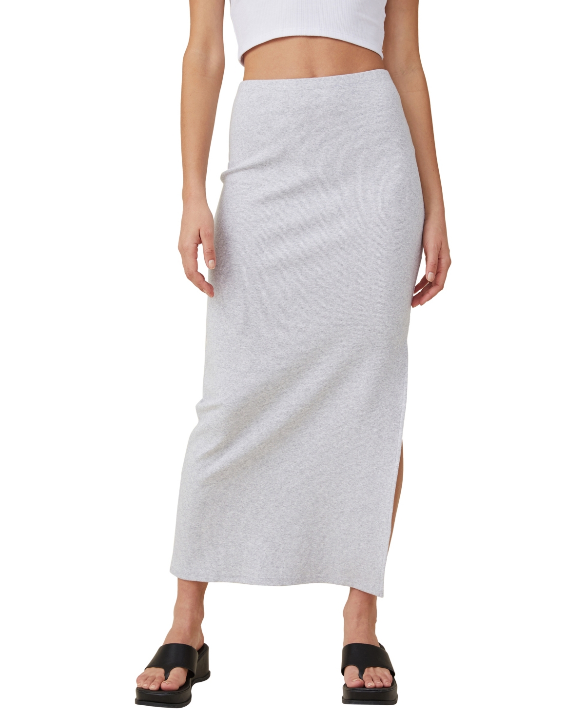 Cotton On Women's Rib Split Maxi Skirt