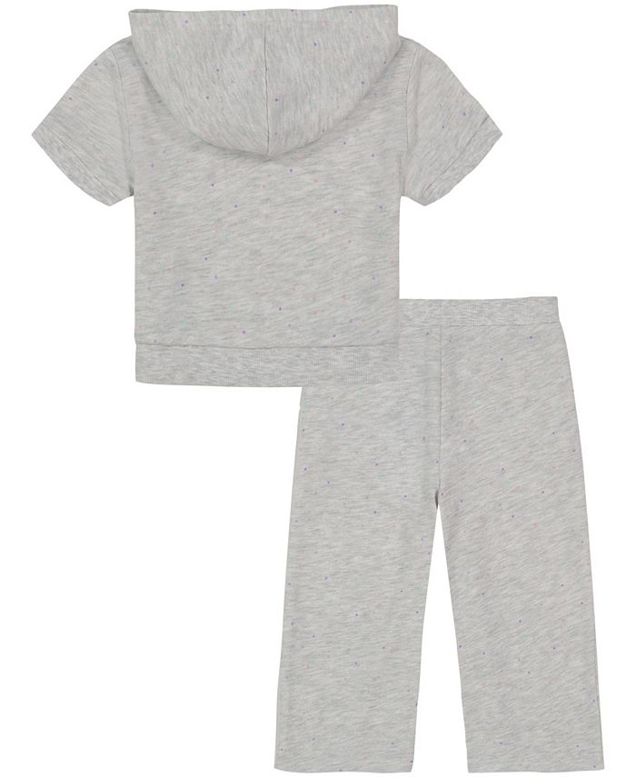 Calvin Klein Baby Girls WideLeg Hoodie Logo Sweatsuit, 2 Piece Set