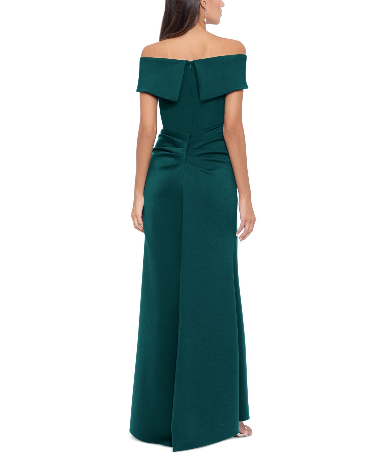 Women's Scuba Off-The-Shoulder Gown