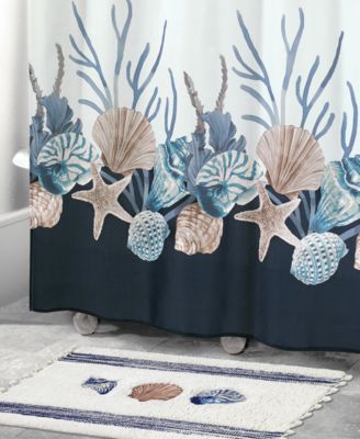 Blue Lagoon Ombre Seashells Bath Rug, 20" x 30"