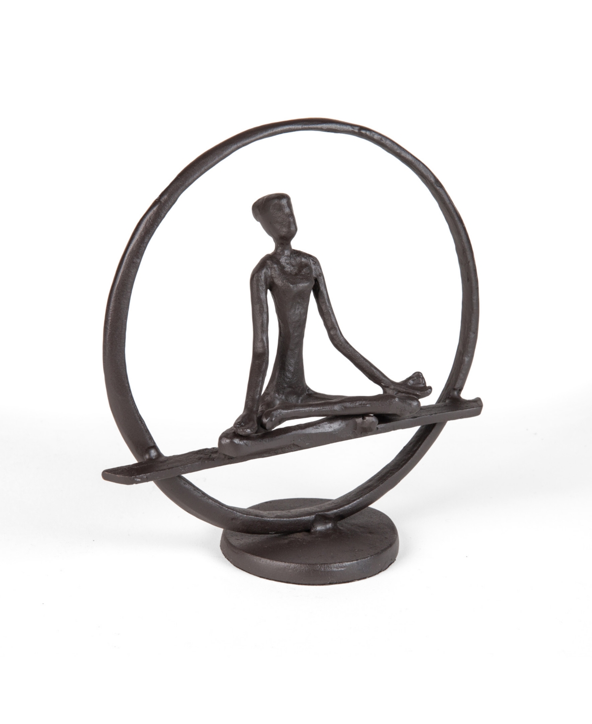 Danya B Yoga Meditation Circle Cast Iron Sculpture In Dark Brown