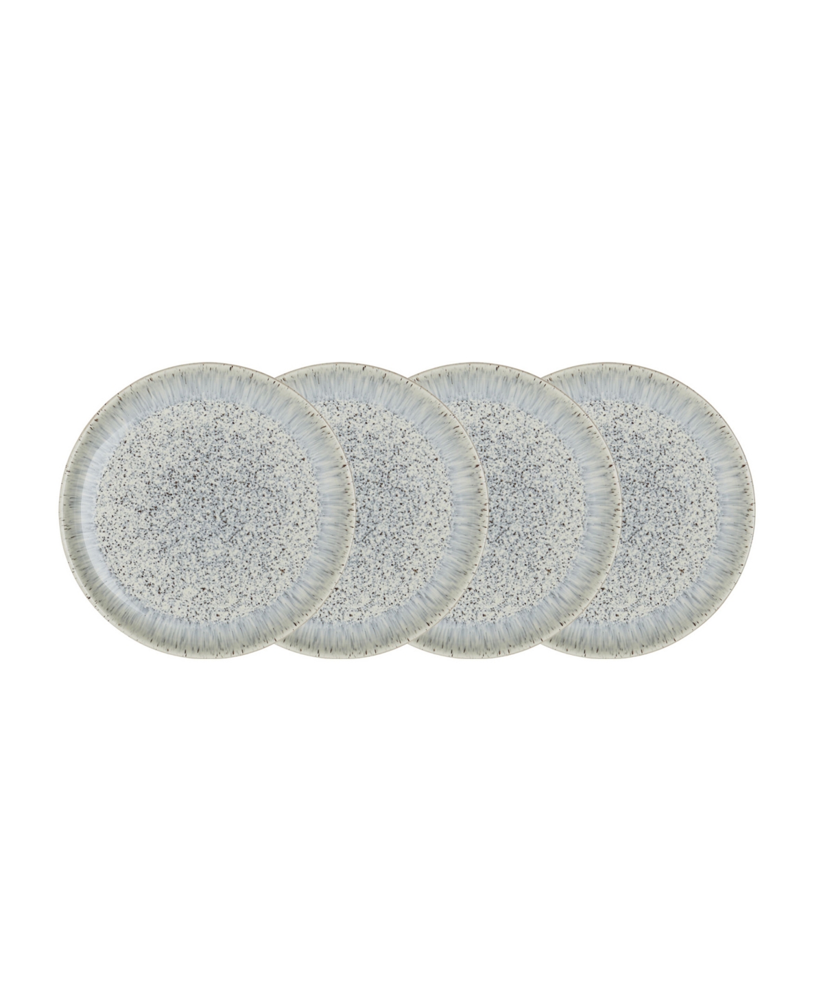 Denby Halo Speckle Set Of 4 Medium Plates In Blue,gray
