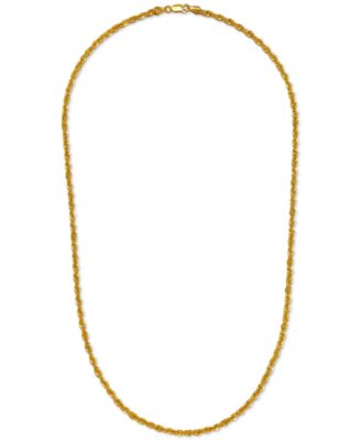 Sparkle Rope Link 24" Chain Necklace (3-5/8mm) in 14k Gold