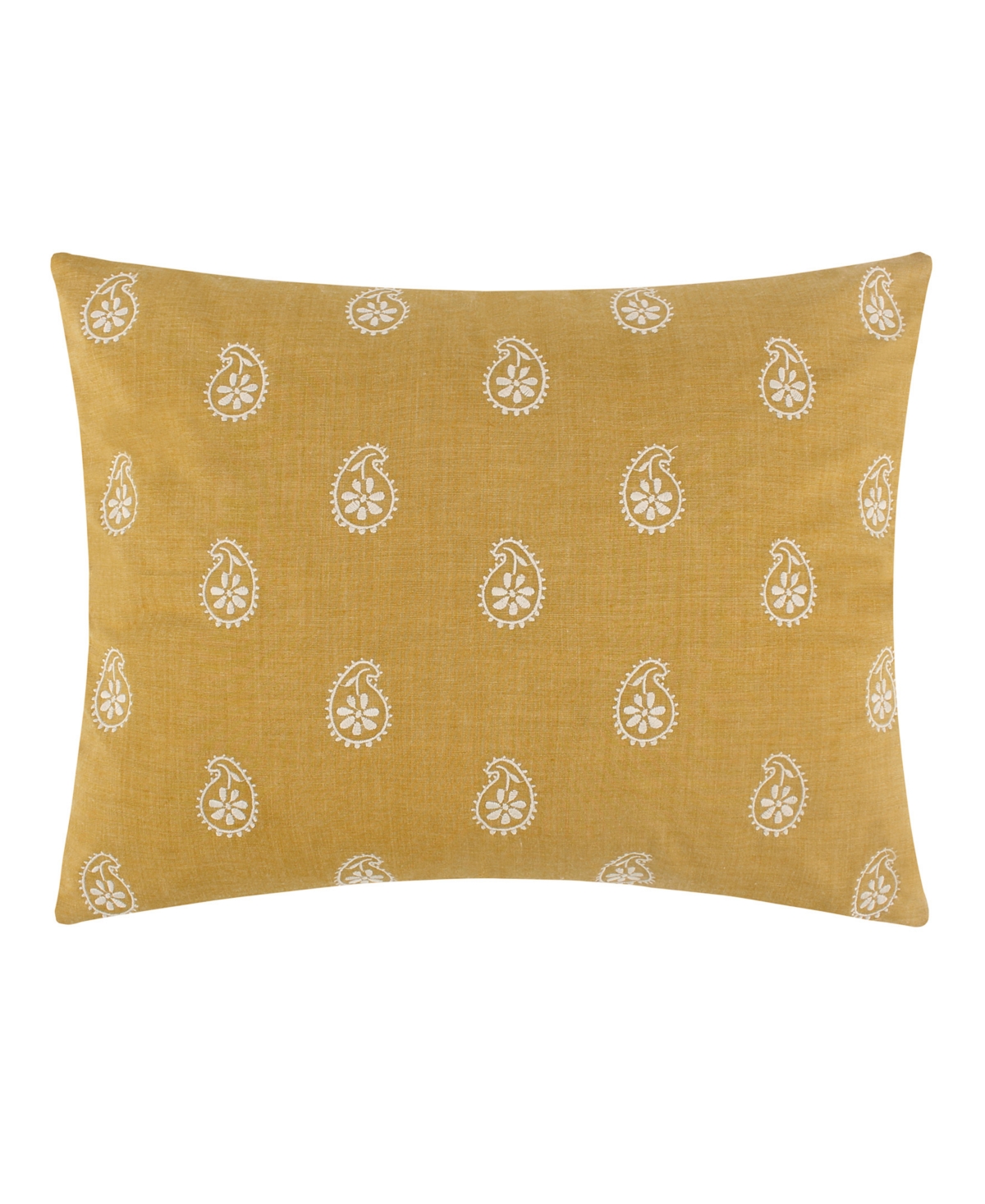 Levtex Khotan Embroidered Decorative Pillow, 18" X 14" In Yellow