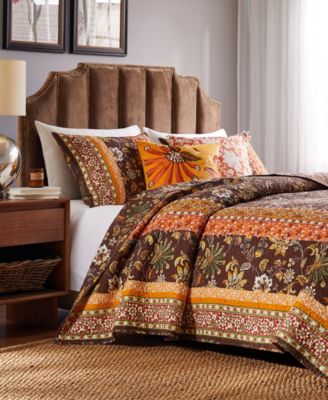 Audrey Floral Print 3 Piece Quilt Set, Full/Queen