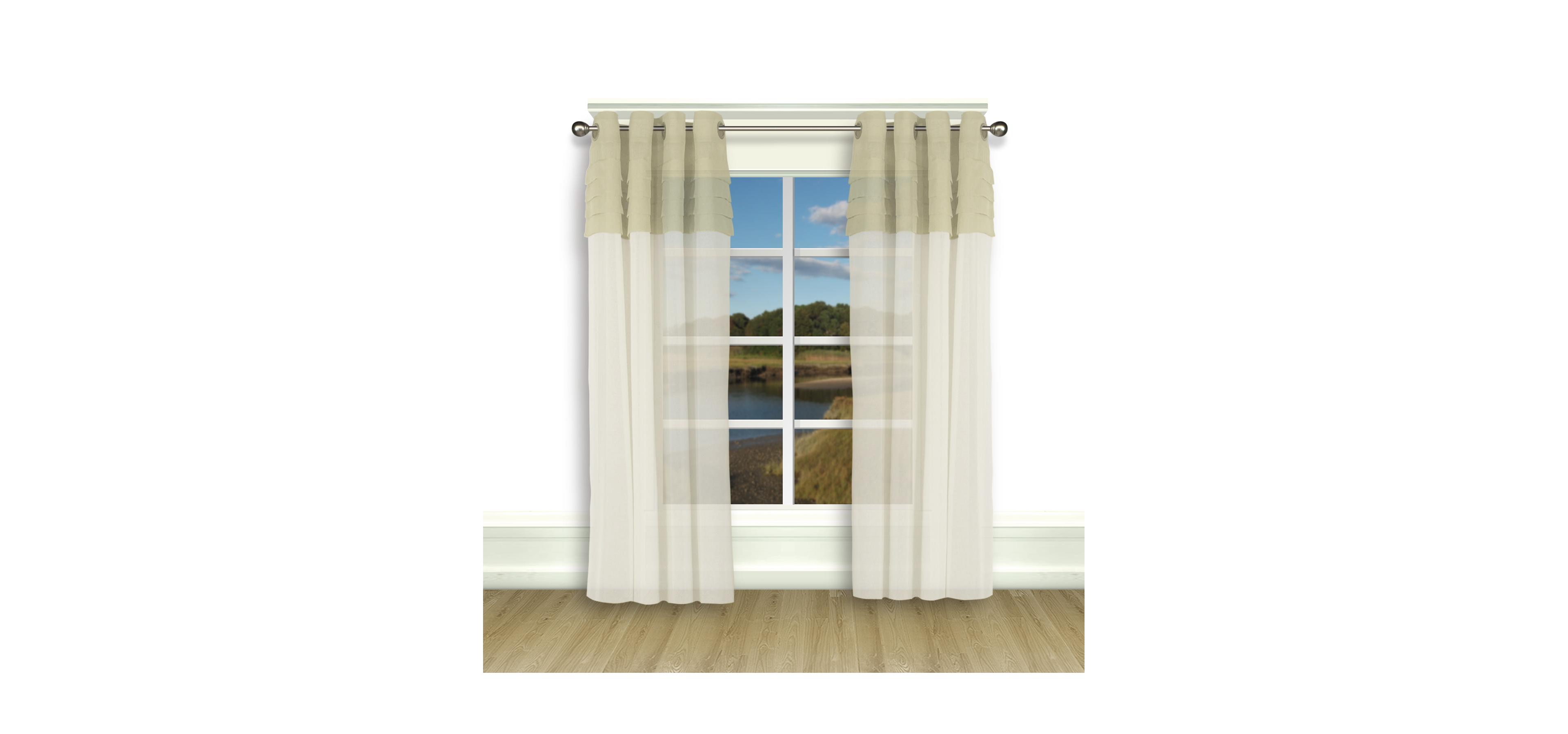 Geneva Pleated 2-Tone Grommet Curtain Panel 52"W x 84"L