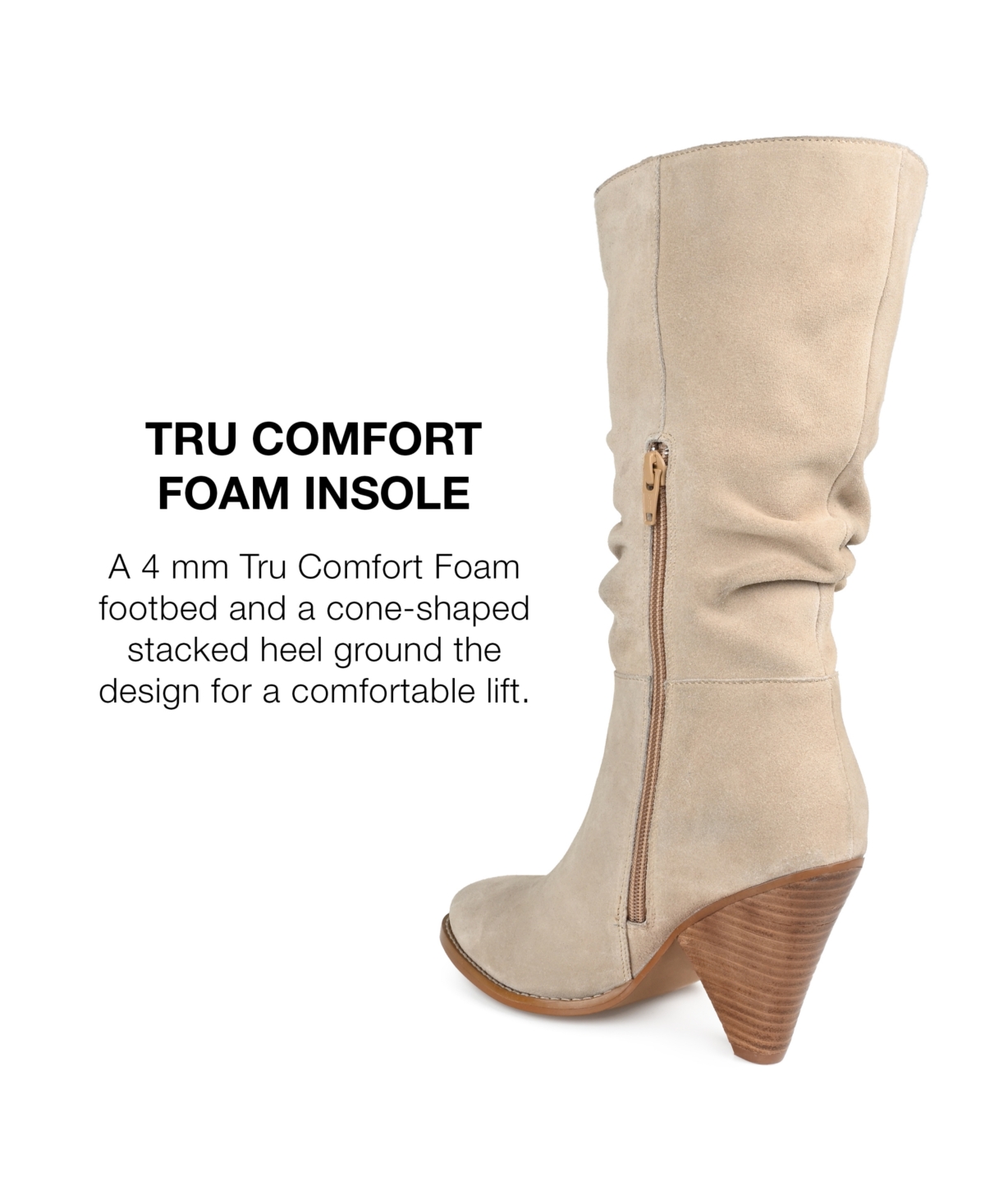 Journee Signature Women's Syrinn Slouch Cone Heel Mid Shaft Dress Boots