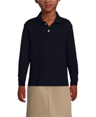 Girls Long Sleeve Interlock Polo Shirt