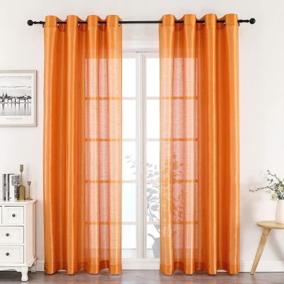 Montauk Accents 2 Pack Ultra Luxurious Faux Silk Sheer Grommet Top Curtain Panels