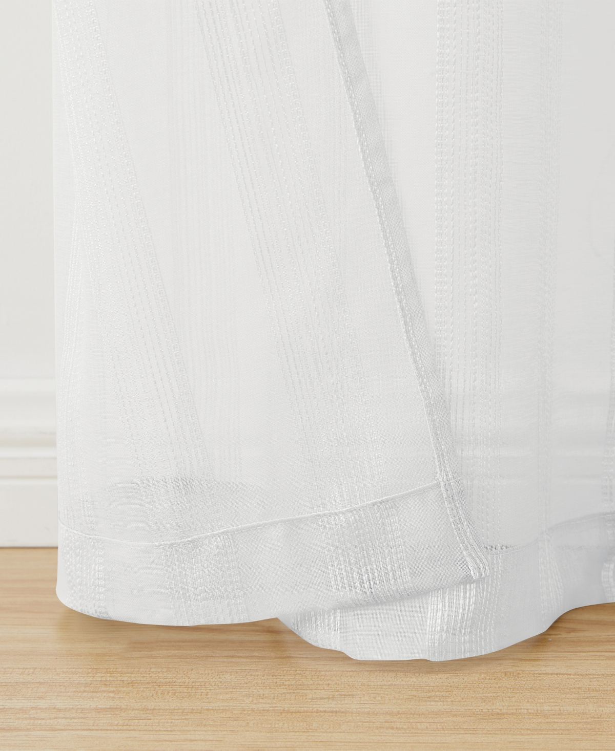 Tahari Home Donna Stripe Sheer Grommet 4-Piece Curtain Panel Set,