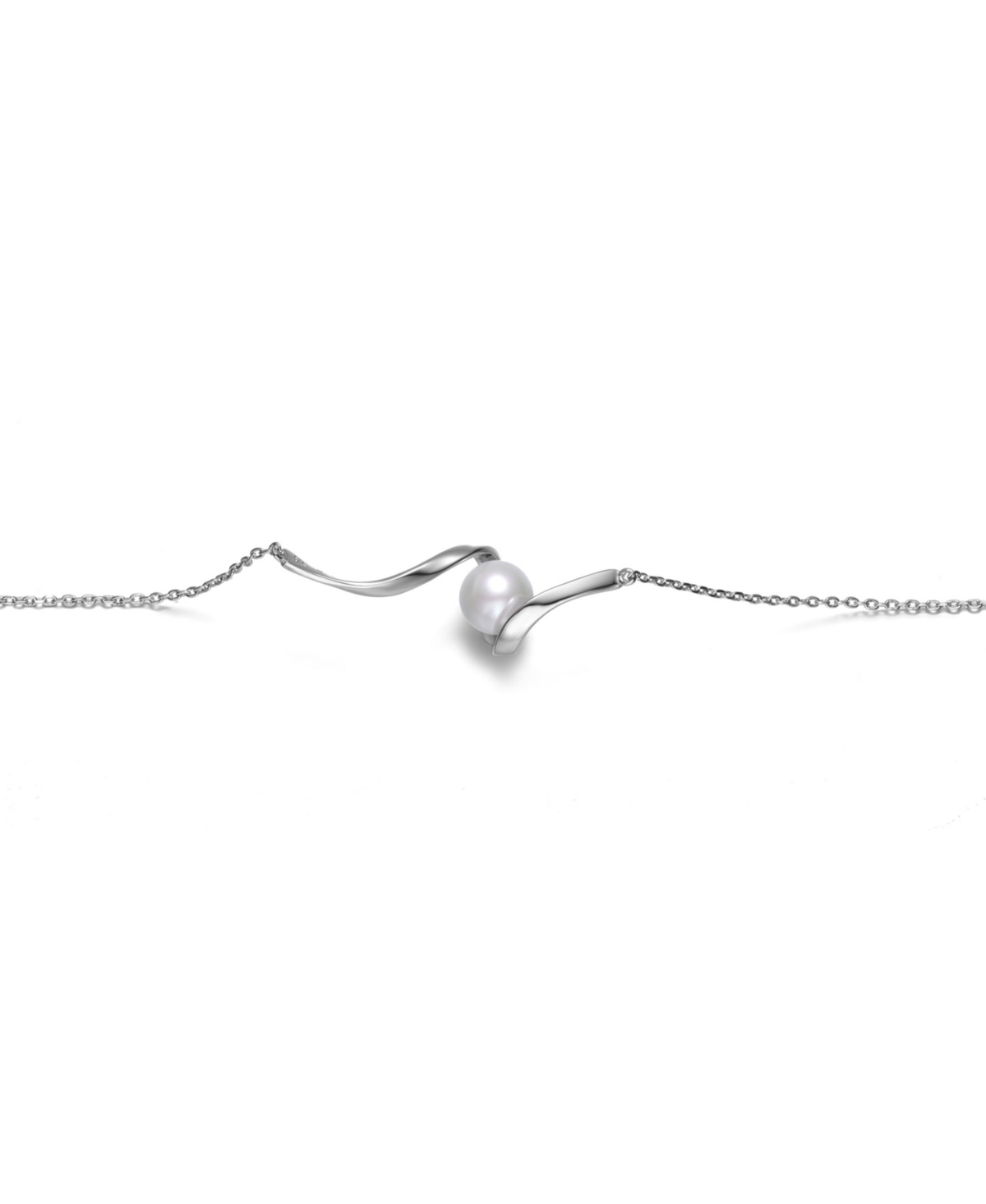 Genevive Gv Sterling Silver 14k Gold Plated With 7mmFreshwater Pearl Adjustable Layering Bracelet - White