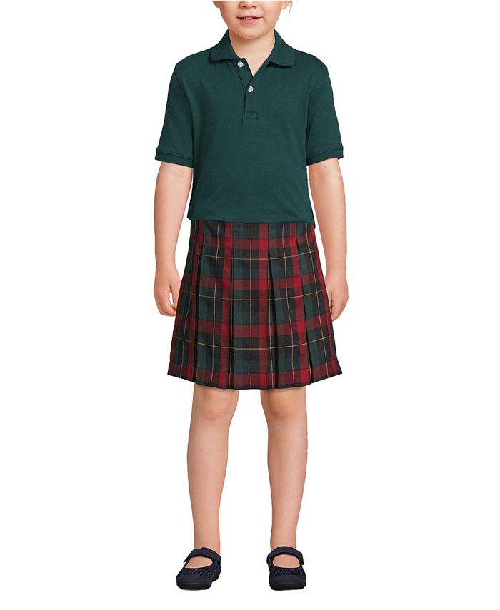 Lands' End Child School Uniform Girls Kids Short Sleeve Interlock Polo