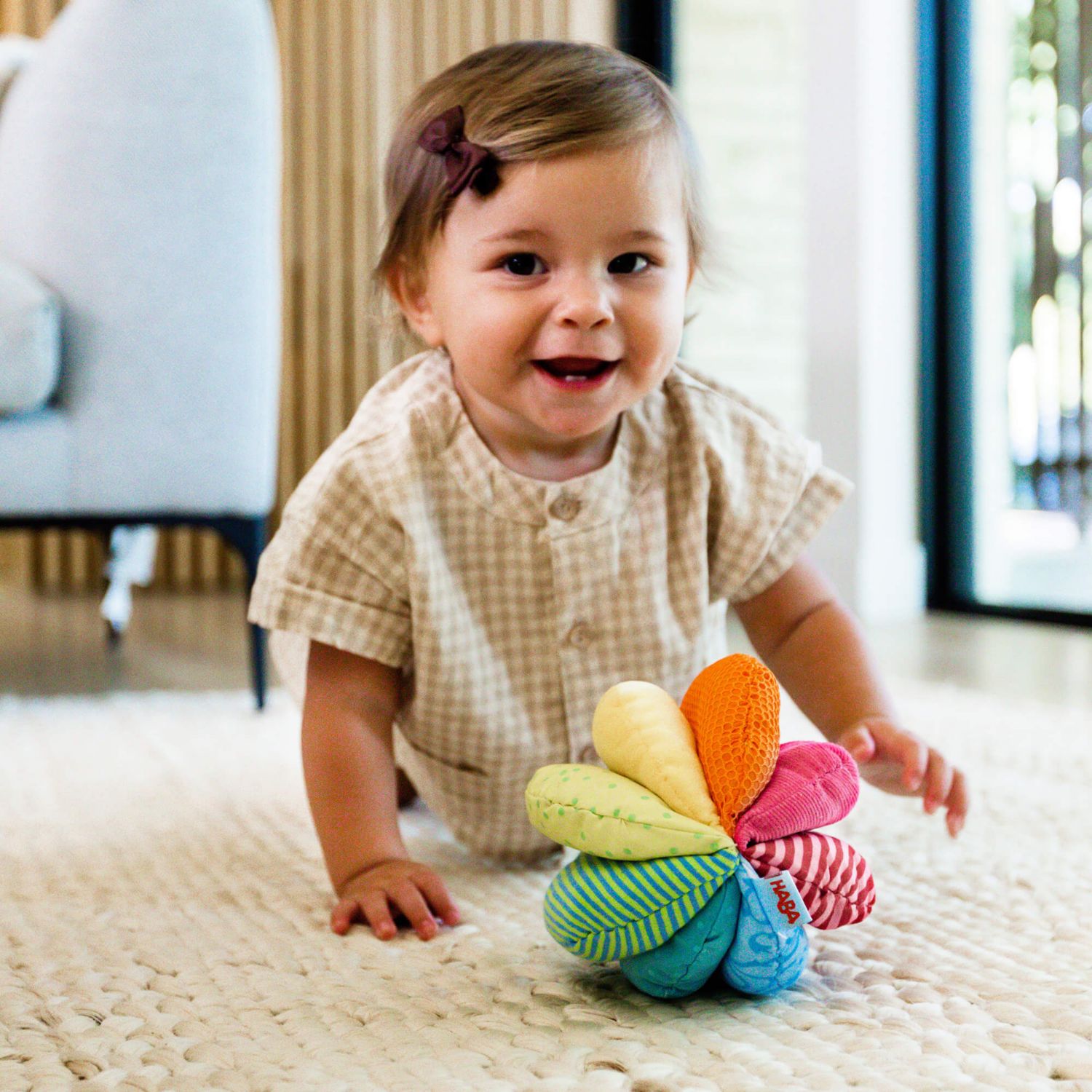 Baby Sensory-Textured Rainbow Fabric Ball
