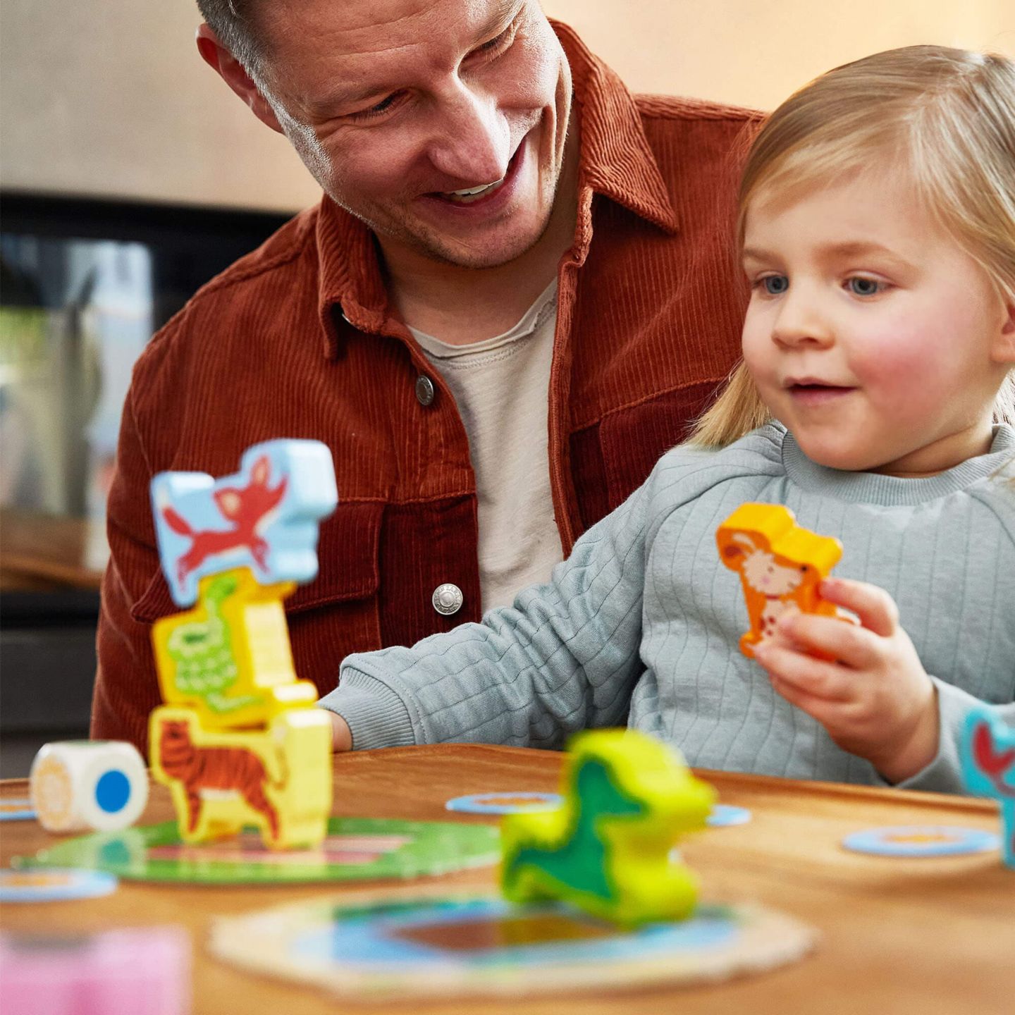 Детская настольная игра Haba Animal Upon Animal Junior 3-in-1 Stacking Board Game, Ages 2+ — фото 8