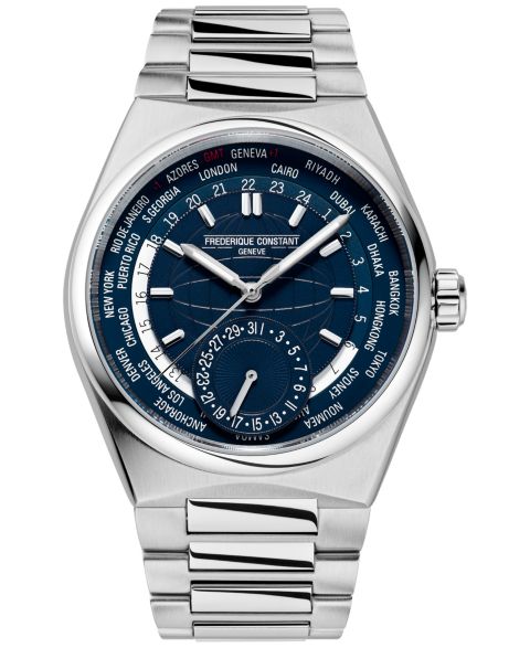 Мужские часы Frederique Constant Swiss Automatic Highlife Worldtimer Manufacture Stainless Steel Bracelet Watch 41mm