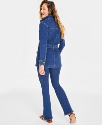 Women's Belted Denim Wrap Jacket, Created for Macy's 