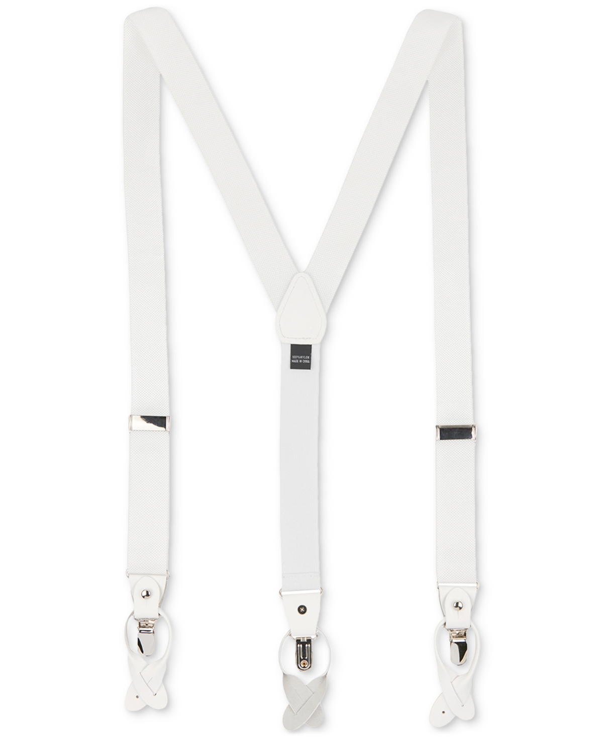 Shop Construct Men's Solid Convertible Suspenders, Created For Macy's In White