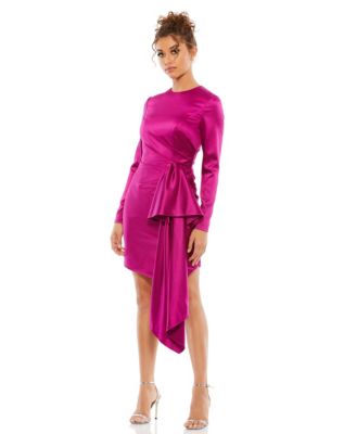 Women's Ieena Asymmetrical Draped Long Sleeve Mini Dress