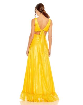 Mac Duggal Women's Ieena Cut Out High Low Ruffle Gown - Macy's