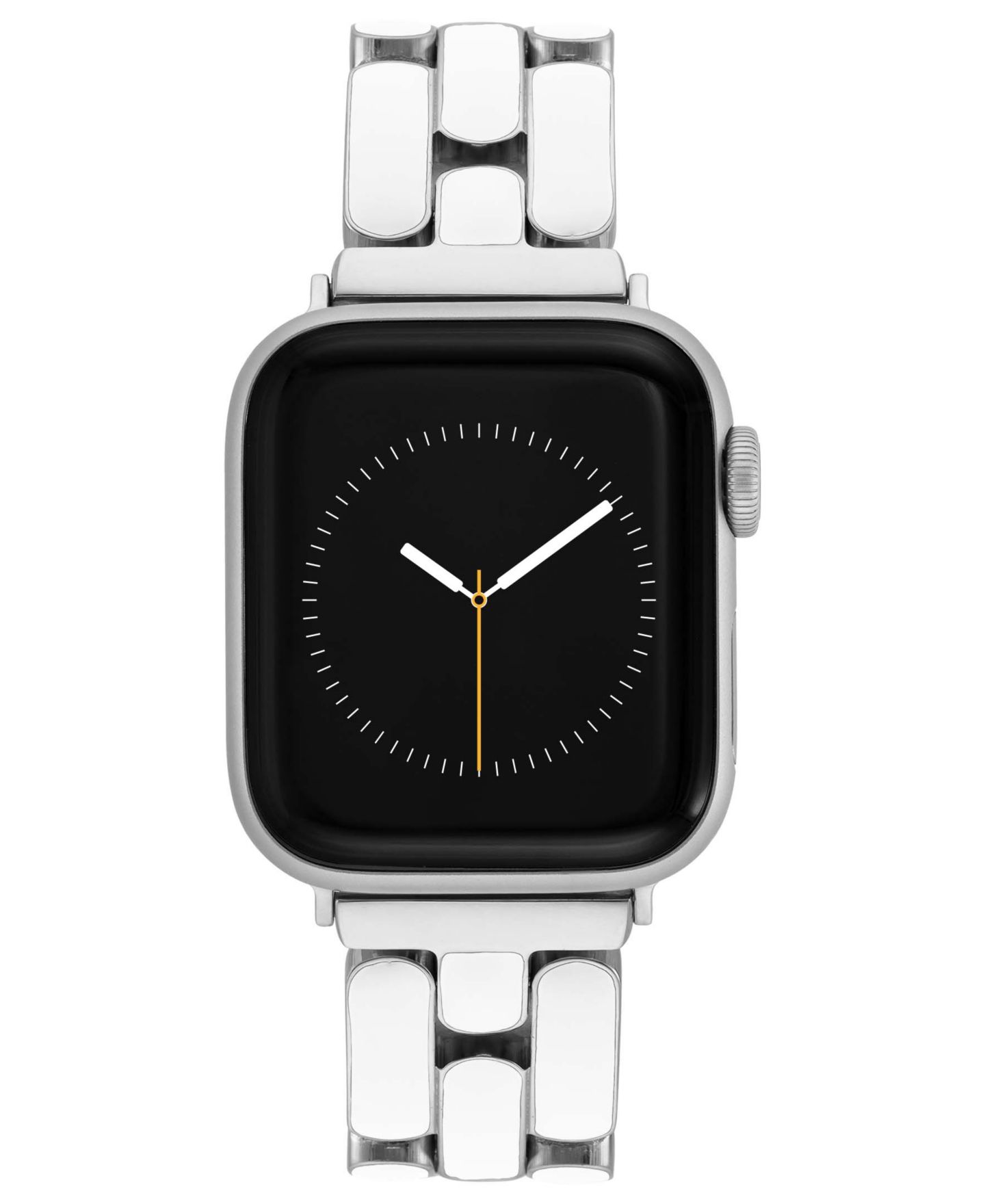 Женские ремешки для часов Anne Klein White Enamel and Silver-Tone Alloy Metal Bracelet designed for Apple Watch® 42mm (Series 10) & 38/40/41mm — фото 1