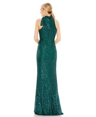 Women's Women's Ieena Sequined Soft Tie Halter Neck Column Gown