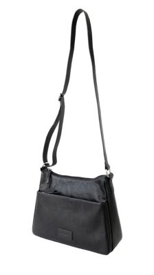 Ladies Leather Medium Multi Zip Crossbody Bag