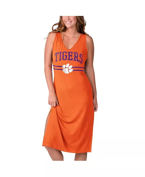 women's orange clemson tigers training v-neck maxi dress