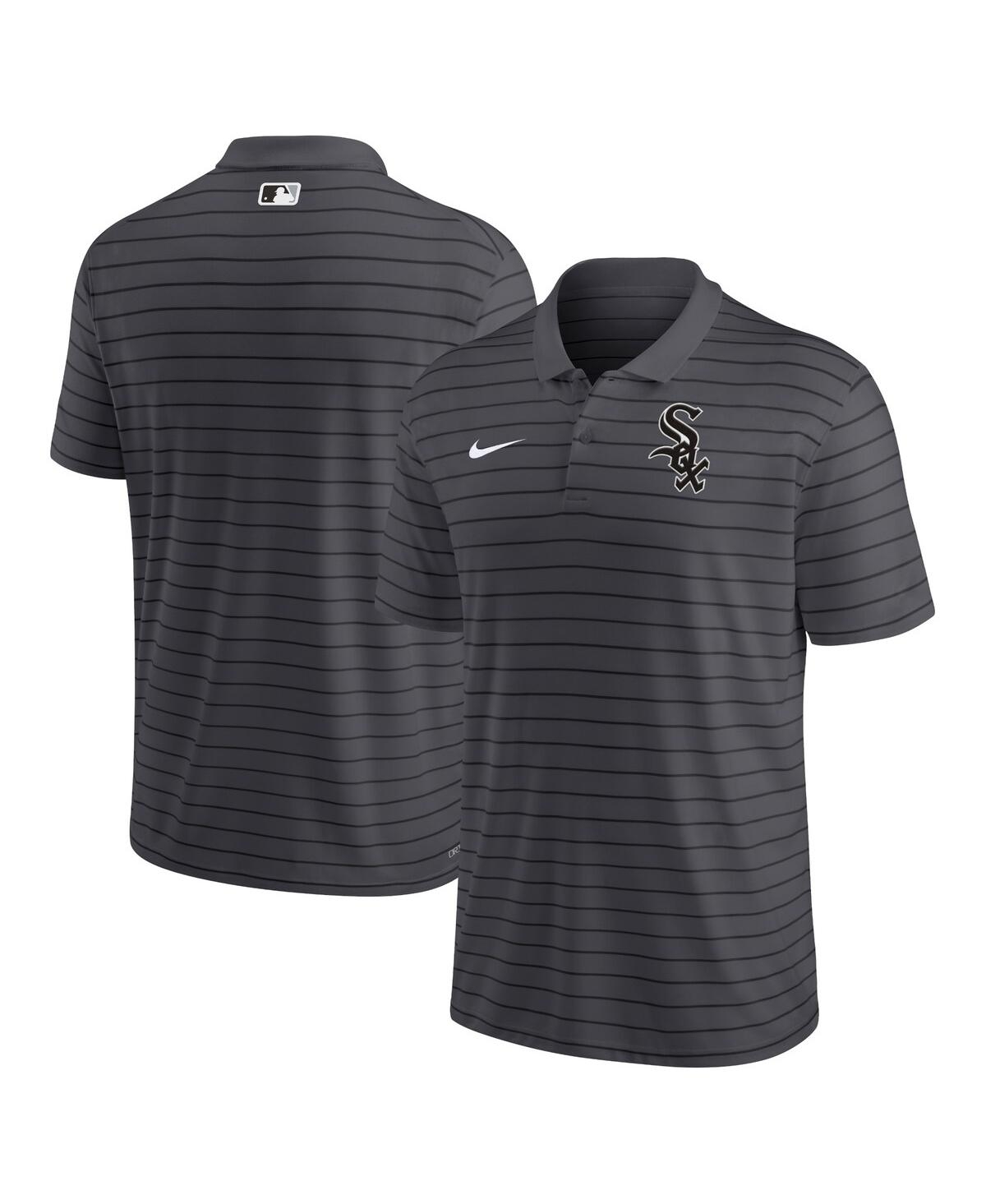 Men's Nike Charcoal Chicago White Sox Authentic Collection Victory Striped Performance Polo Shirt - Charcoal