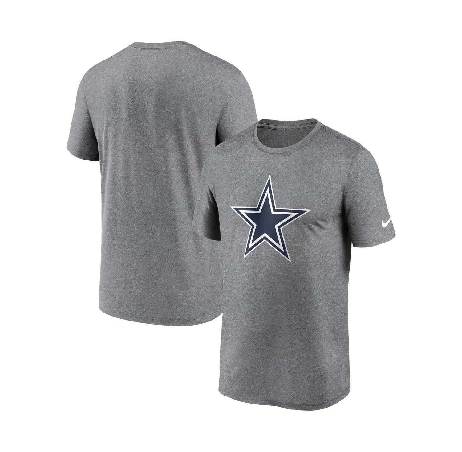 Men's Heather Charcoal Dallas Cowboys Legend Logo Performance T-shirt