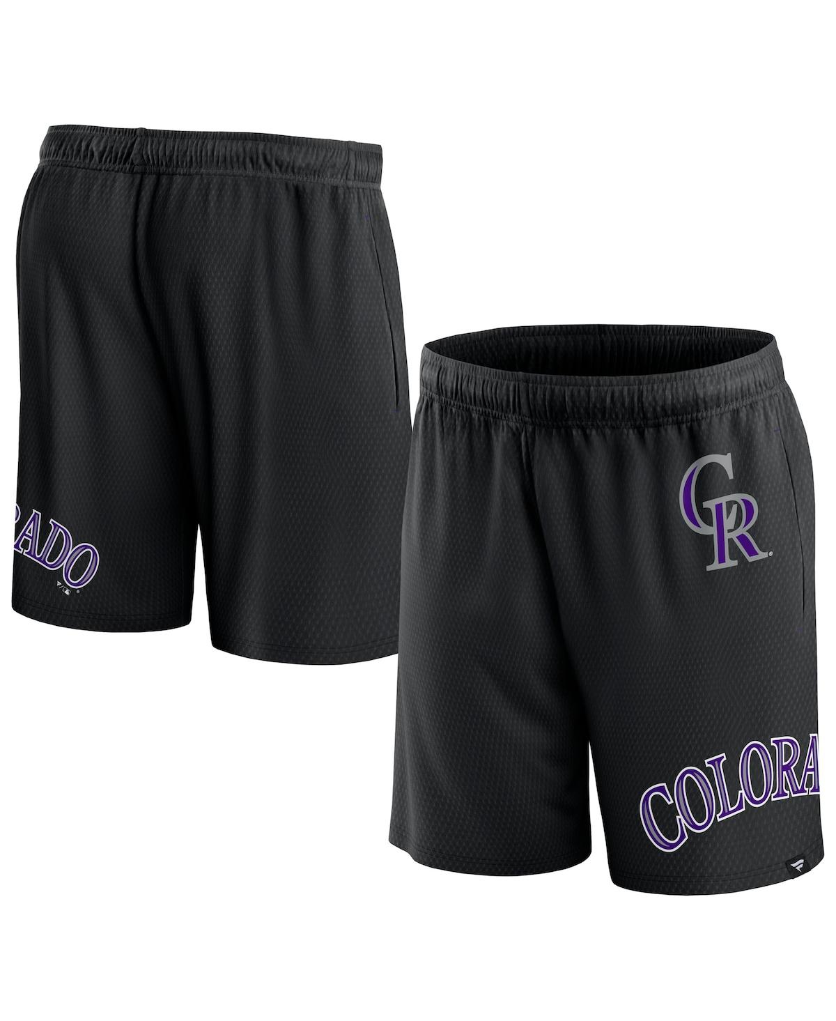 Fanatics Men's  Black Colorado Rockies Clincher Mesh Shorts In Black