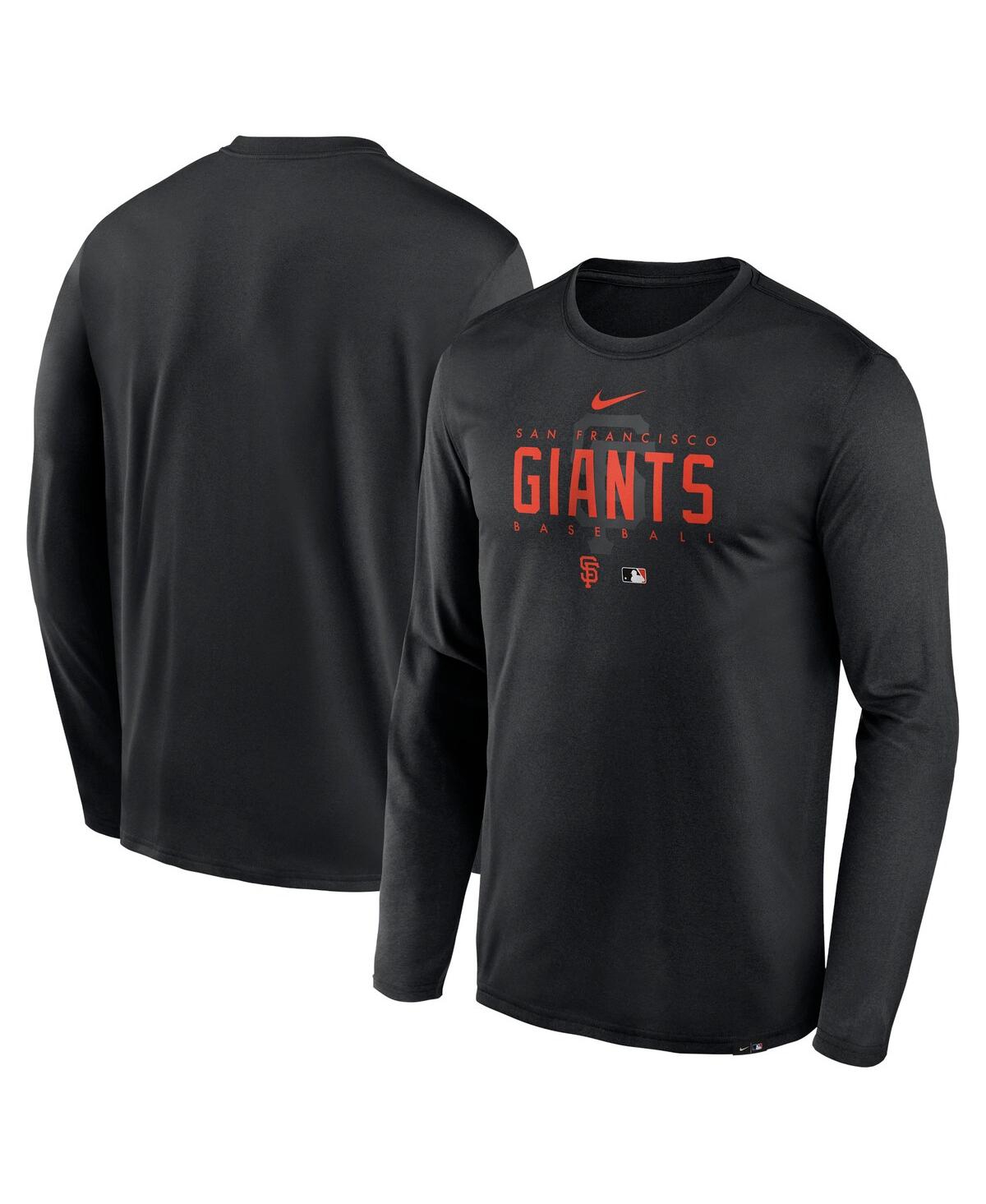 Men's NikeSan Francisco Giants Authentic Collection Team Logo Legend Performance Long Sleeve T-shirt - Black