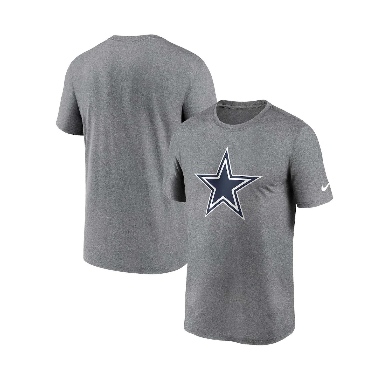 Men's Heather Charcoal Dallas Cowboys Legend Logo Performance T-shirt