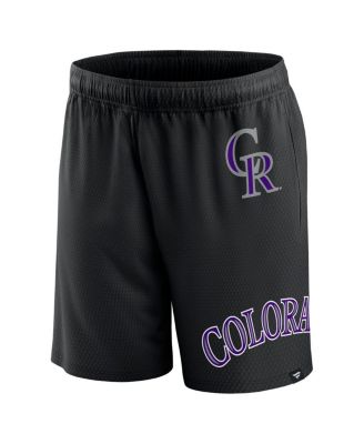 Men's Black Colorado Rockies Clincher Mesh Shorts