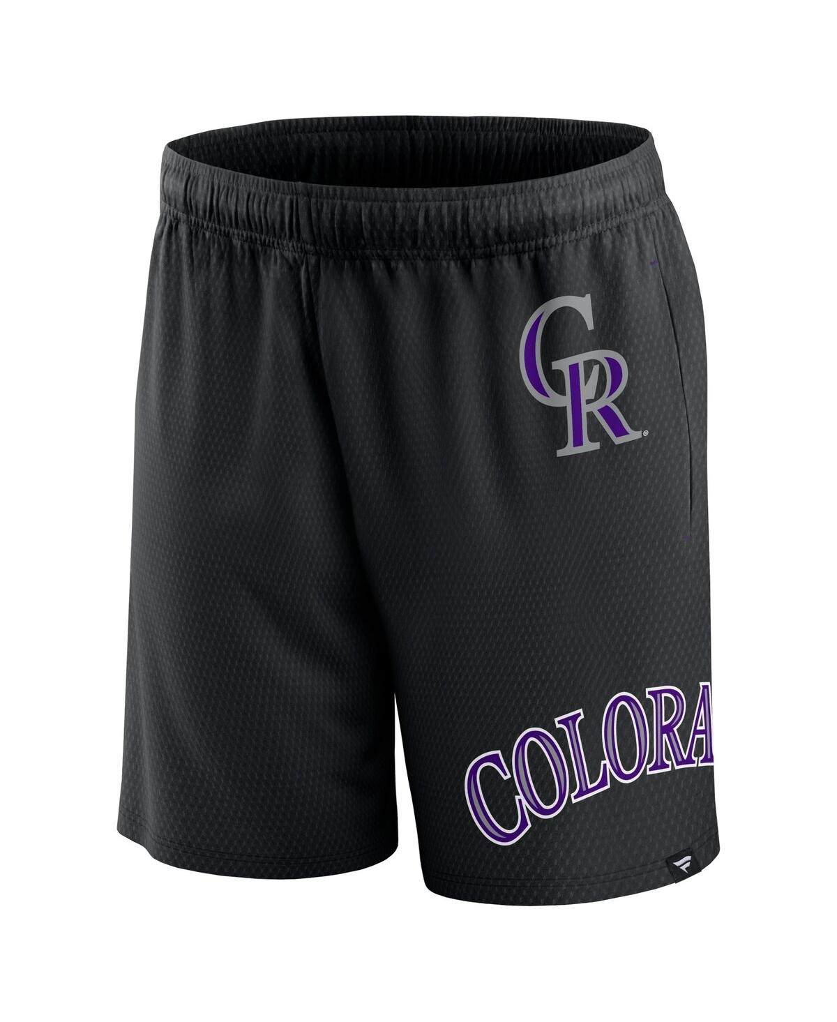 Shop Fanatics Men's  Black Colorado Rockies Clincher Mesh Shorts
