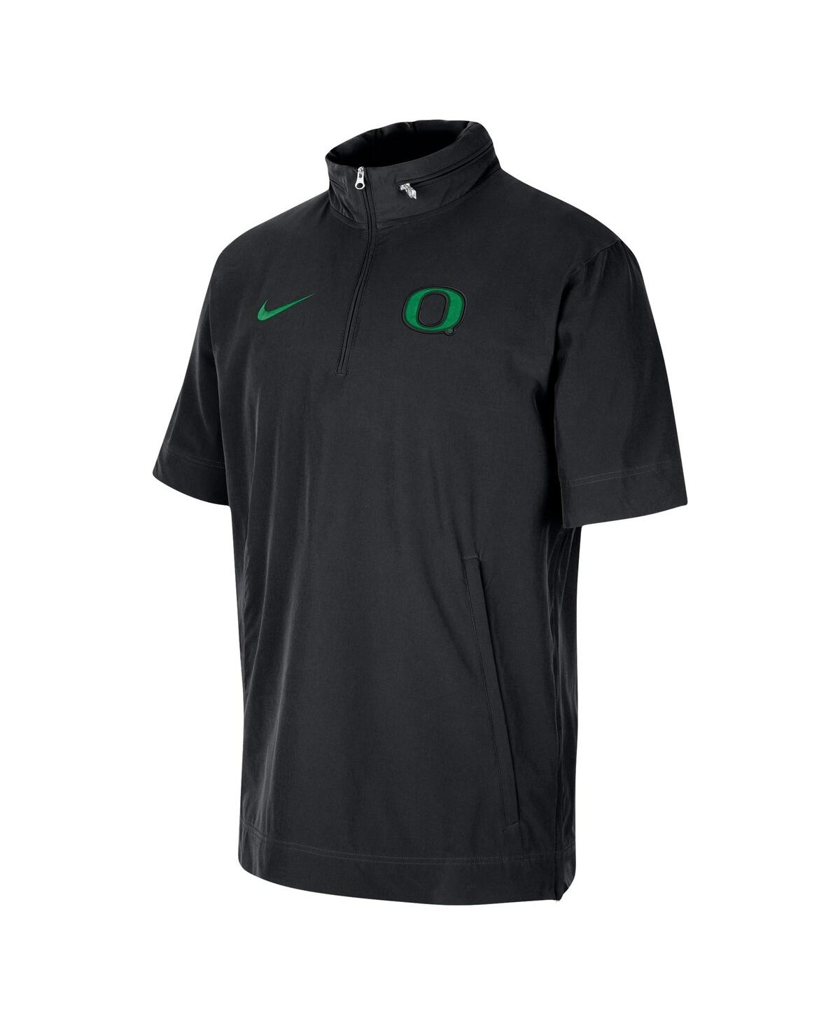 Shop Nike Men's  Black Oregon Ducks Coaches Half-zip Short Sleeve Jacket