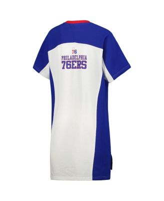 Women's White Philadelphia 76ers Free Throw T-shirt Dress