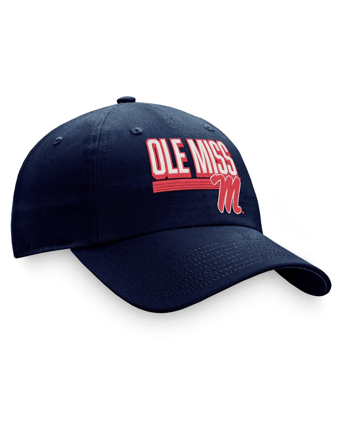 Top Of The World Navy Ole Miss Rebels Slice Adjustable Hat In Navy