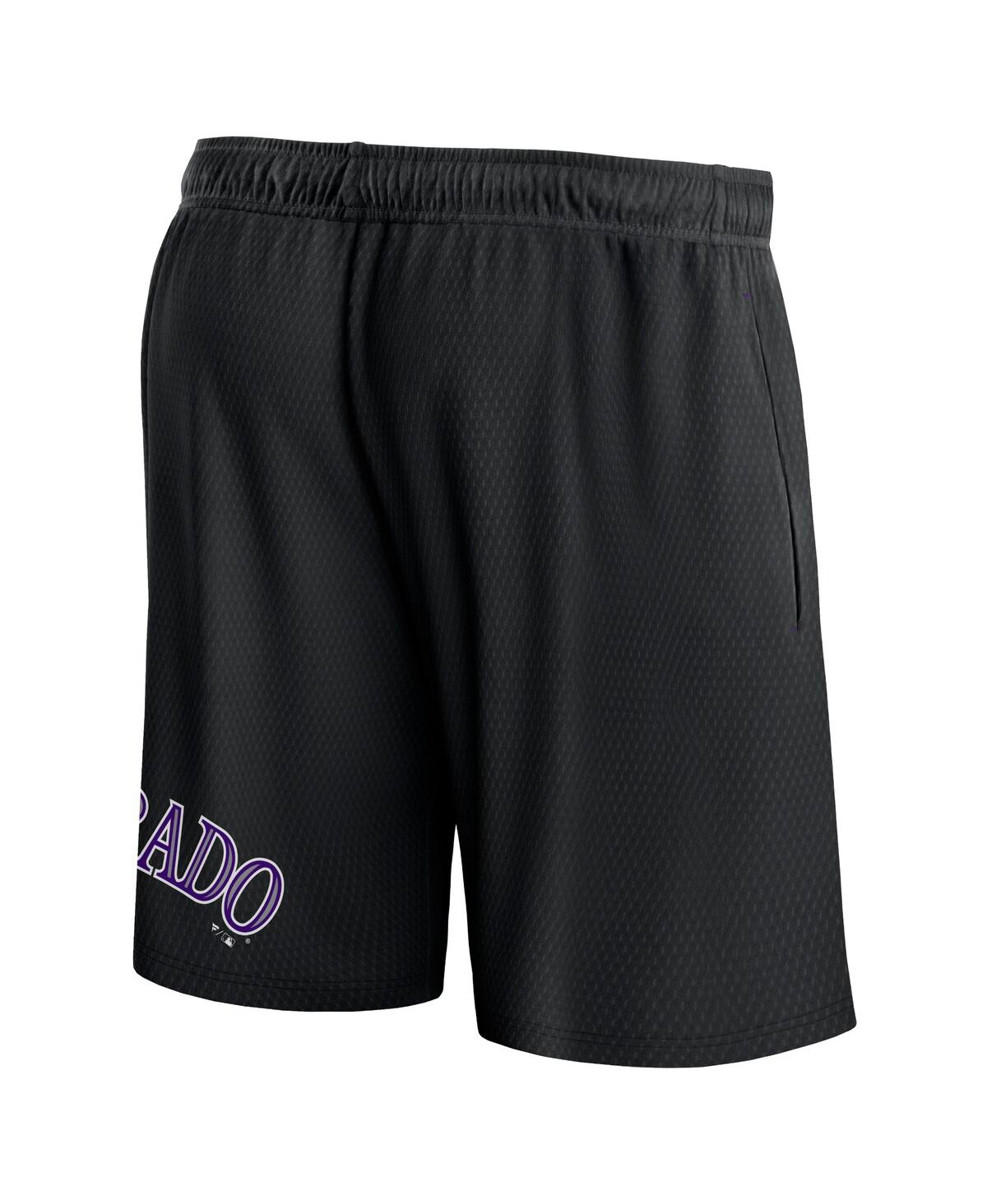 Fanatics Men's  Black Colorado Rockies Clincher Mesh Shorts In Black
