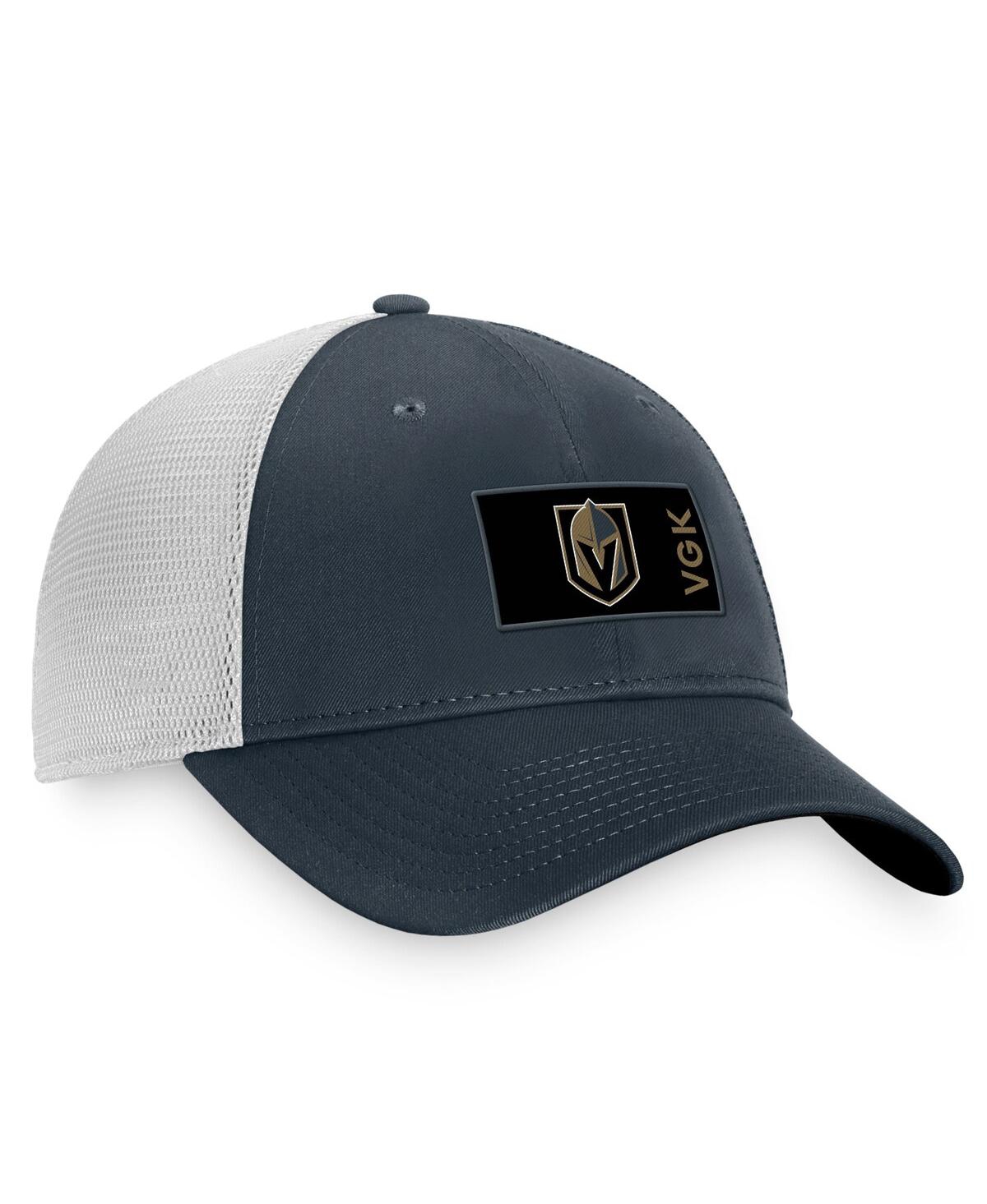 Fanatics Branded Charcoal/white Vegas Golden Knights Authentic Pro Rink Trucker Snapback Hat In Charcoal,white