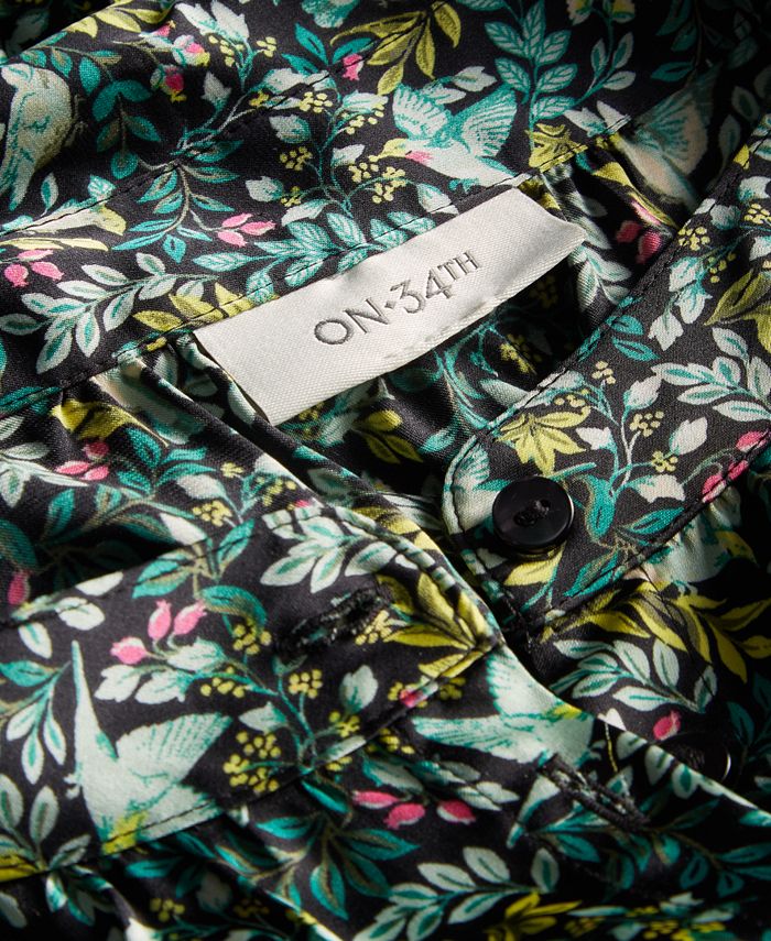 On 34th Women's Tie-Neck Pleated Midi Dress, Created for Macy's - Macy's