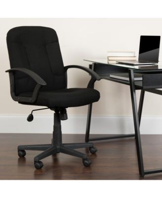 Mid-Back Fabric Executive Swivel Office Chair With Nylon Arms