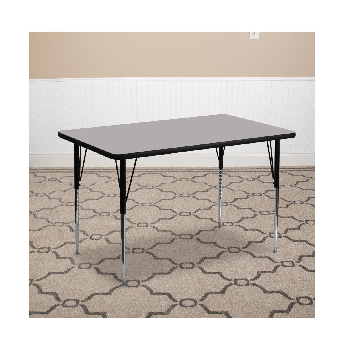 Emma+Oliver 30X48 Rectangle Laminate Adjustable Activity Table