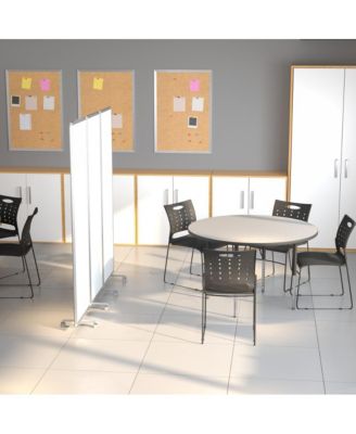 Mobile Magnetic Whiteboard 3 Section Partition With Locking Casters, 72"H X 24"W